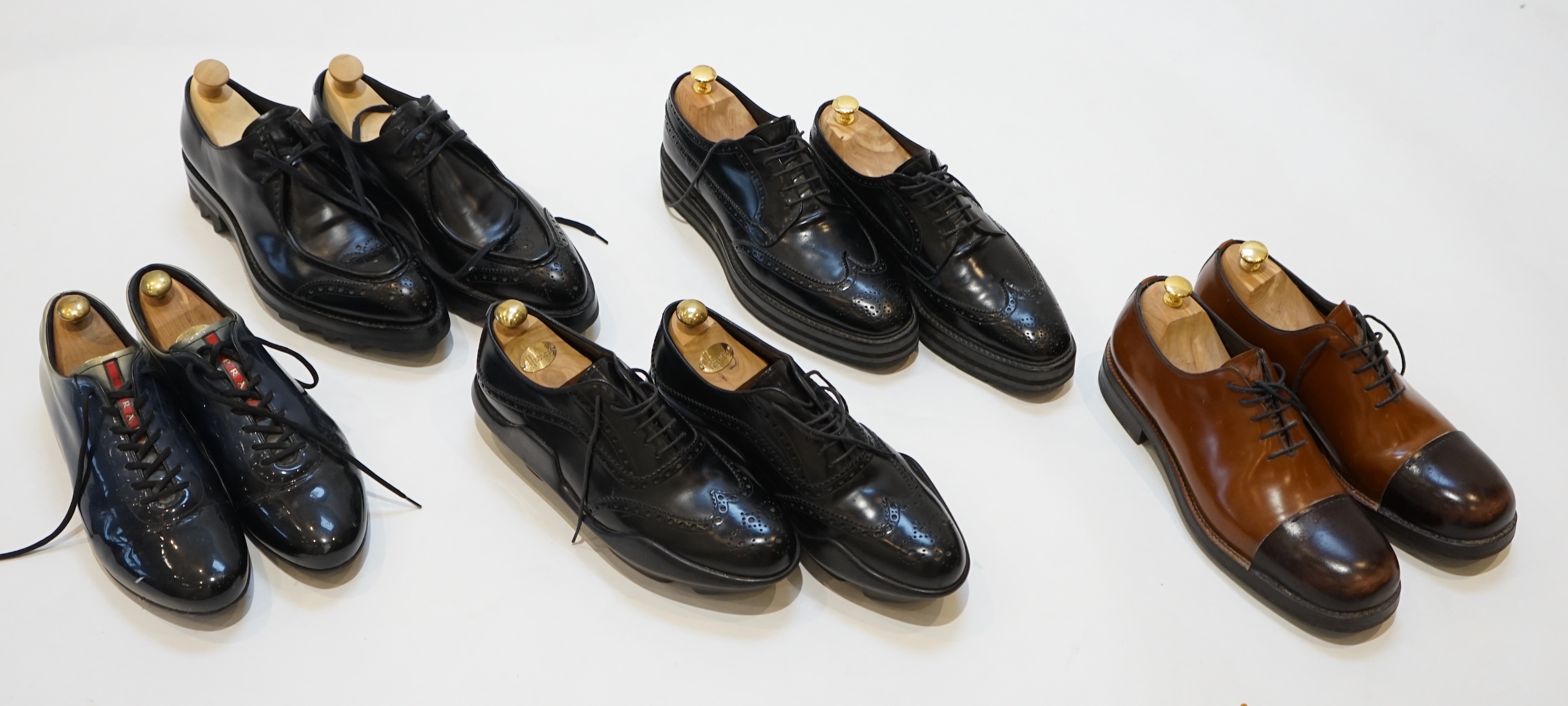 Five pairs of gentleman's Prada shoes